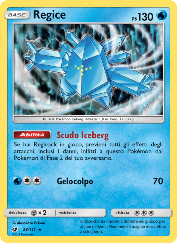 Regice 028/124 — Crimson Invasion (Italian Pokémon TCG card)