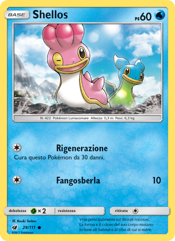 Shellos 029/124 — Crimson Invasion (Italian Pokémon TCG card)