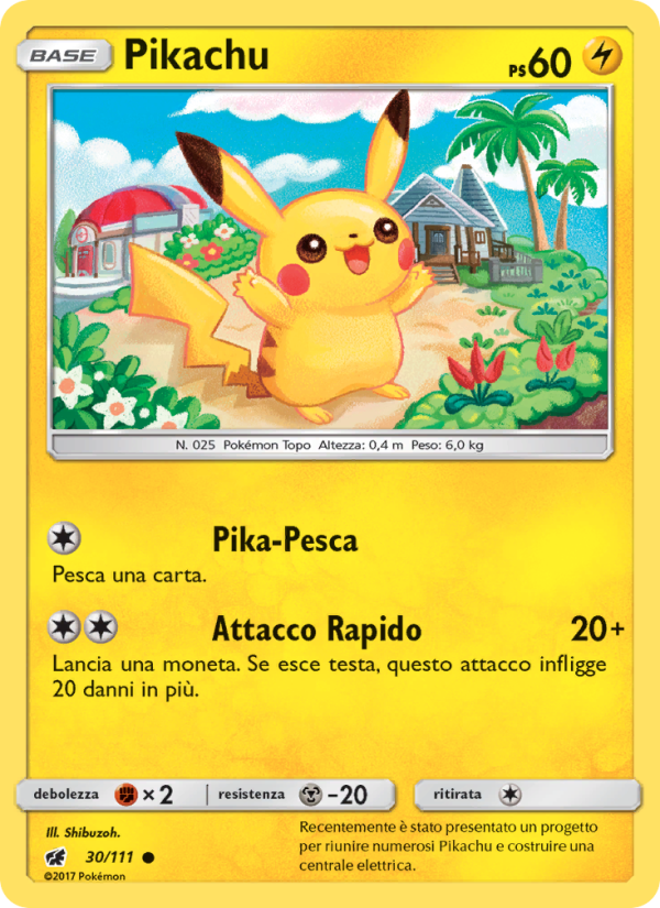 Pikachu 030/124 — Crimson Invasion (Italian Pokémon TCG card)