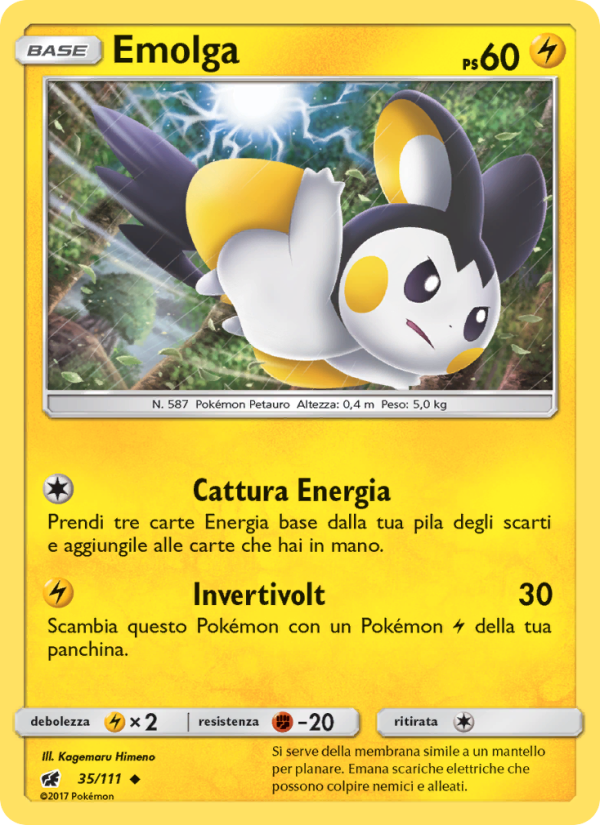 Emolga 035/124 — Crimson Invasion (Italian Pokémon TCG card)