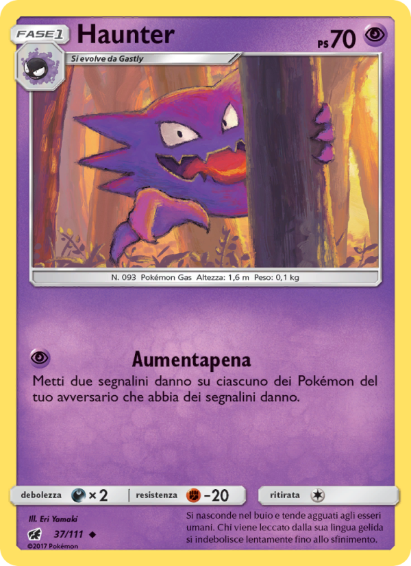 Haunter 037/124 — Crimson Invasion (Italian Pokémon TCG card)