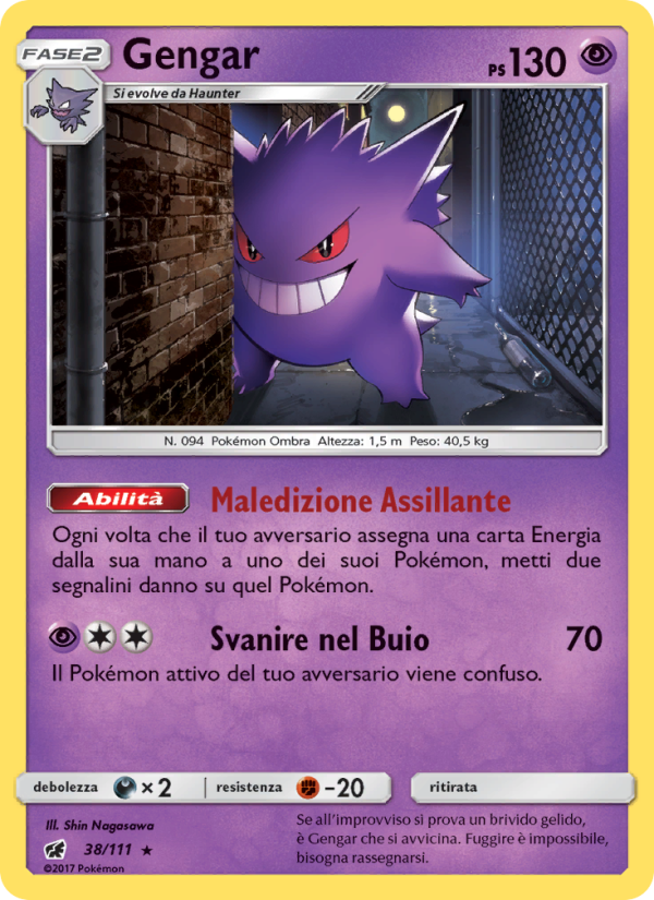Gengar 038/124 — Crimson Invasion (Italian Pokémon TCG card)