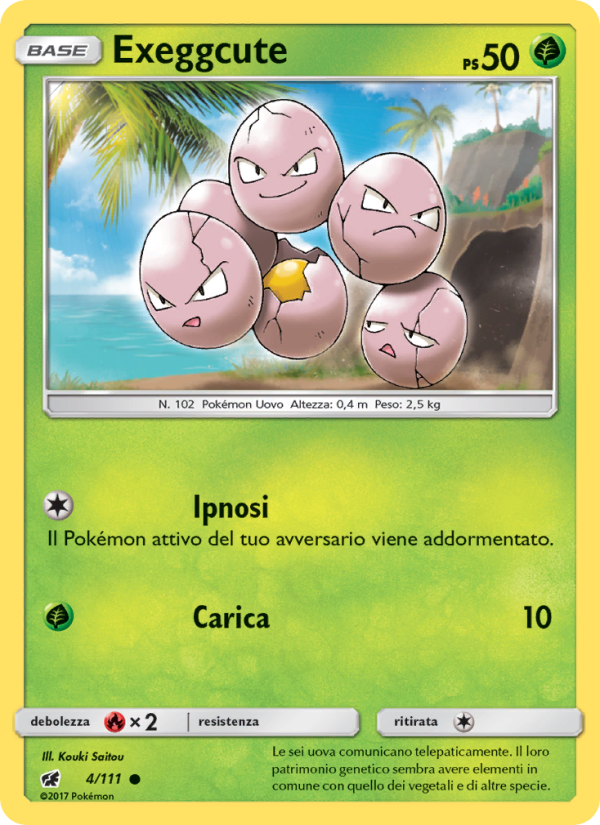 Exeggcute 004/124 — Crimson Invasion (Italian Pokémon TCG card)