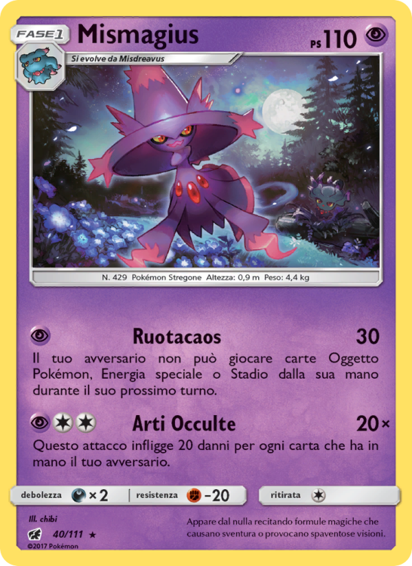 Mismagius 040/124 — Crimson Invasion (Italian Pokémon TCG card)