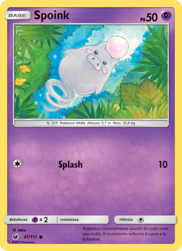 Spoink 041/124 — Crimson Invasion (Italian Pokémon TCG card)