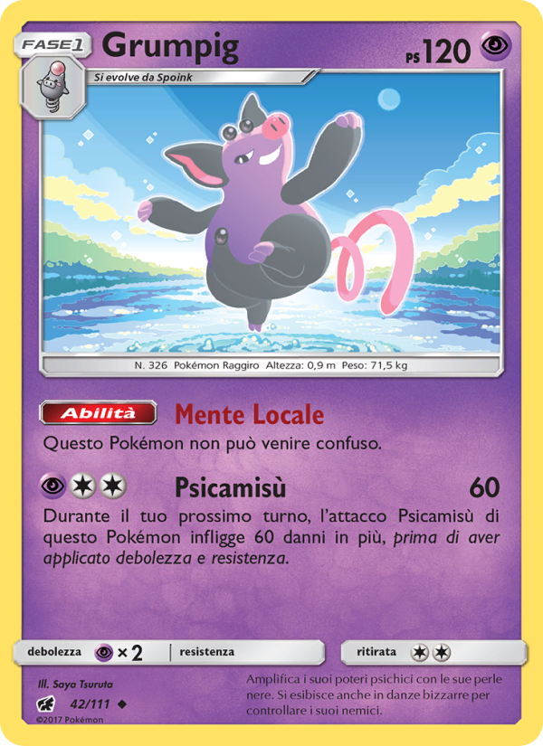 Grumpig 042/124 — Crimson Invasion (Italian Pokémon TCG card)