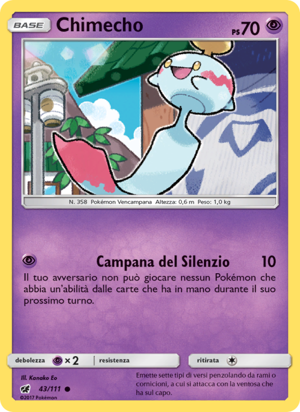 Chimecho 043/124 — Crimson Invasion (Italian Pokémon TCG card)