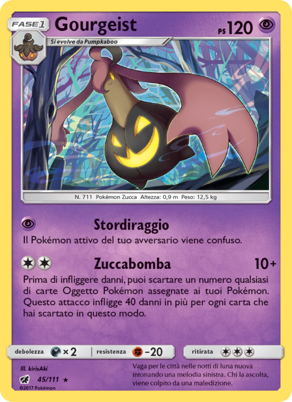 Gourgeist 045/124 — Crimson Invasion (Italian Pokémon TCG card)
