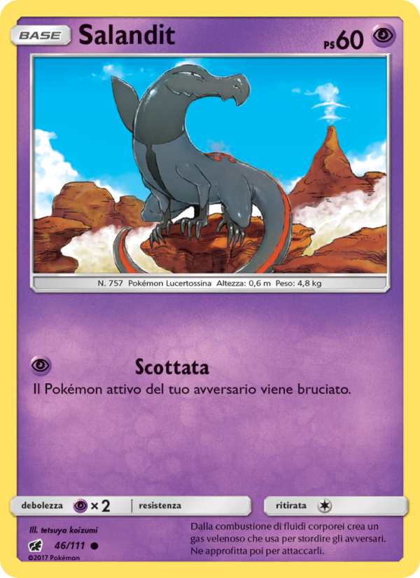 Salandit 046/124 — Crimson Invasion (Italian Pokémon TCG card)