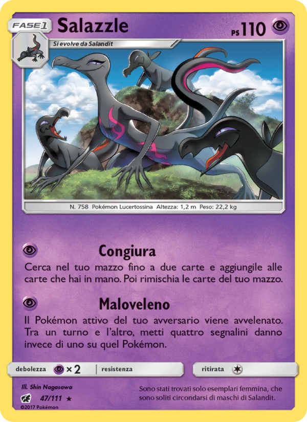 Salazzle 047/124 — Crimson Invasion (Italian Pokémon TCG card)