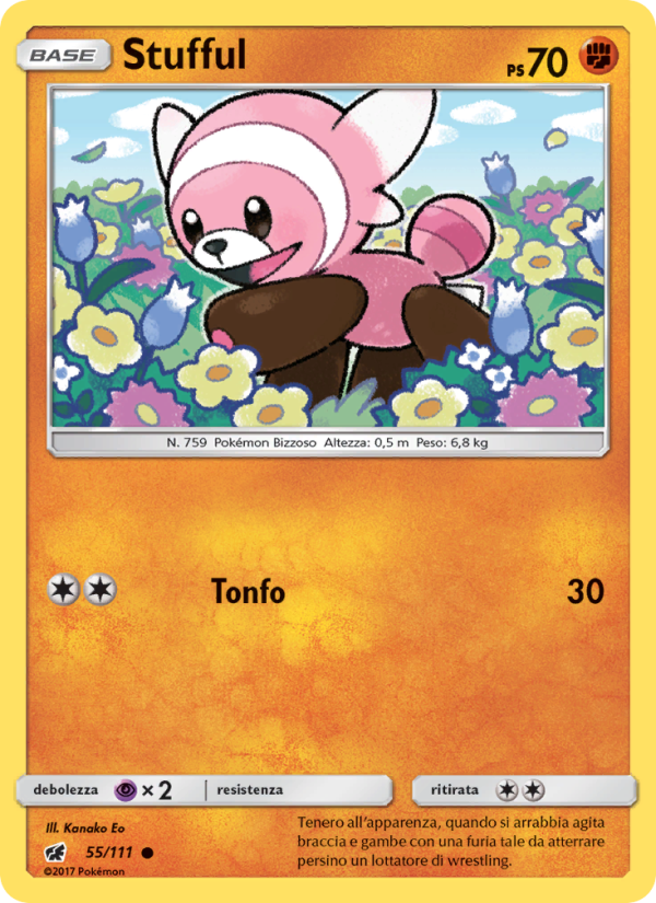 Stufful 055/124 — Crimson Invasion (Italian Pokémon TCG card)