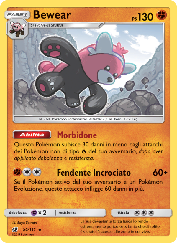 Bewear 056/124 — Crimson Invasion (Italian Pokémon TCG card)