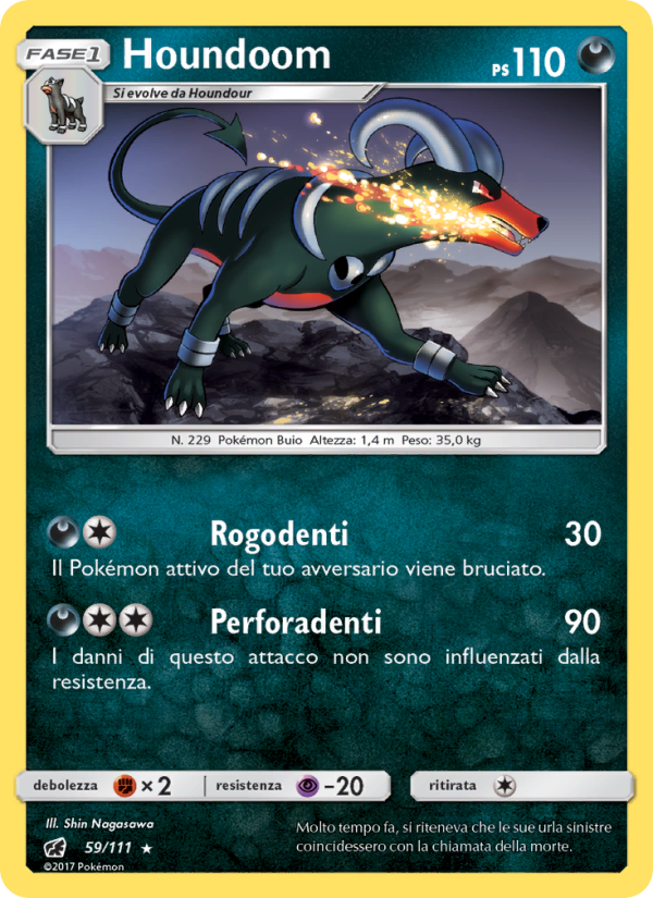 Houndoom 059/124 — Crimson Invasion (Italian Pokémon TCG card)