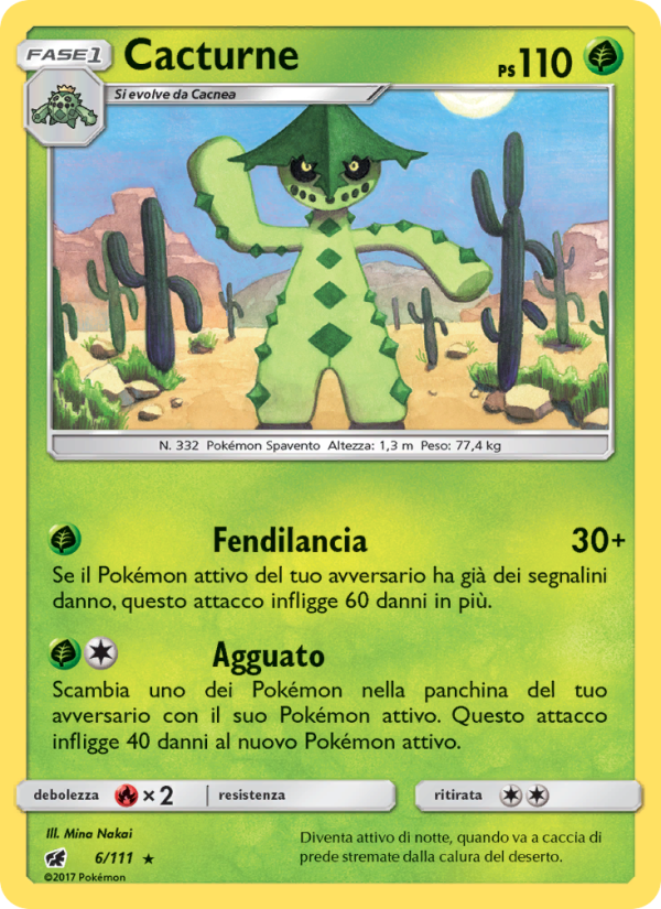 Cacturne 006/124 — Crimson Invasion (Italian Pokémon TCG card)