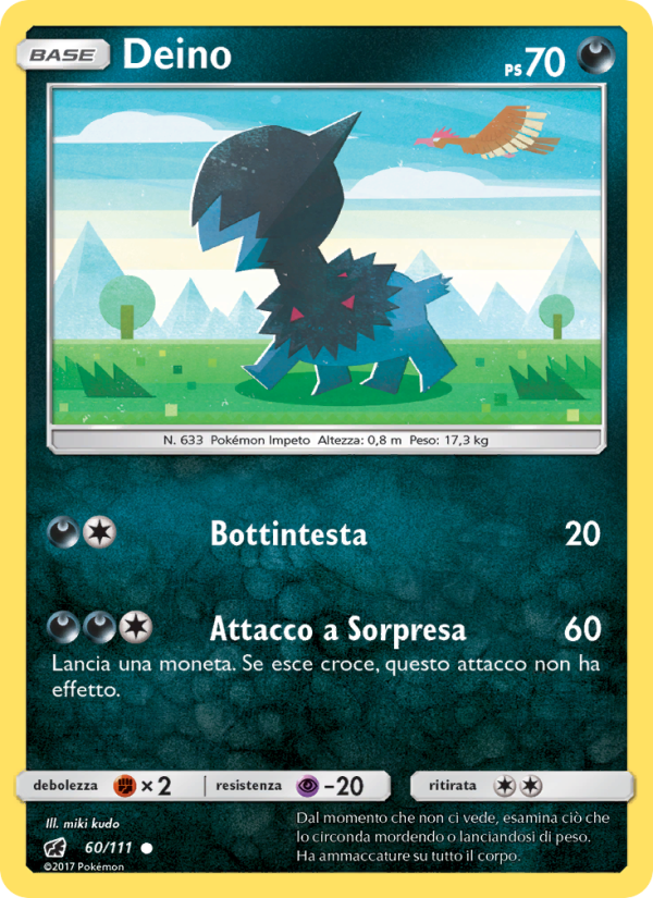 Deino 060/124 — Crimson Invasion (Italian Pokémon TCG card)