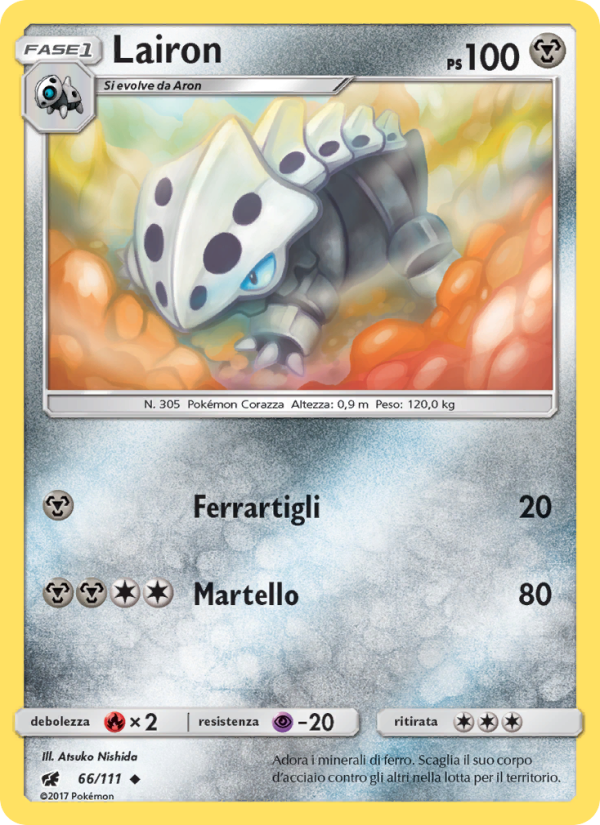 Lairon 066/124 — Crimson Invasion (Italian Pokémon TCG card)