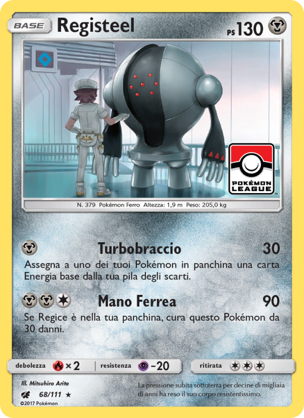 Registeel 068/124 — Crimson Invasion (Italian Pokémon TCG card)