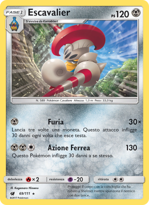 Escavalier 069/124 — Crimson Invasion (Italian Pokémon TCG card)