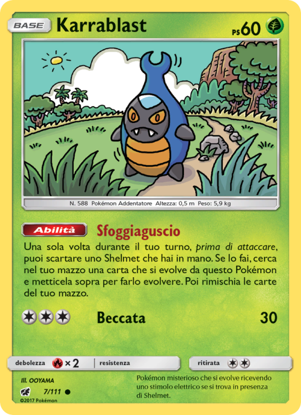 Karrablast 007/124 — Crimson Invasion (Italian Pokémon TCG card)