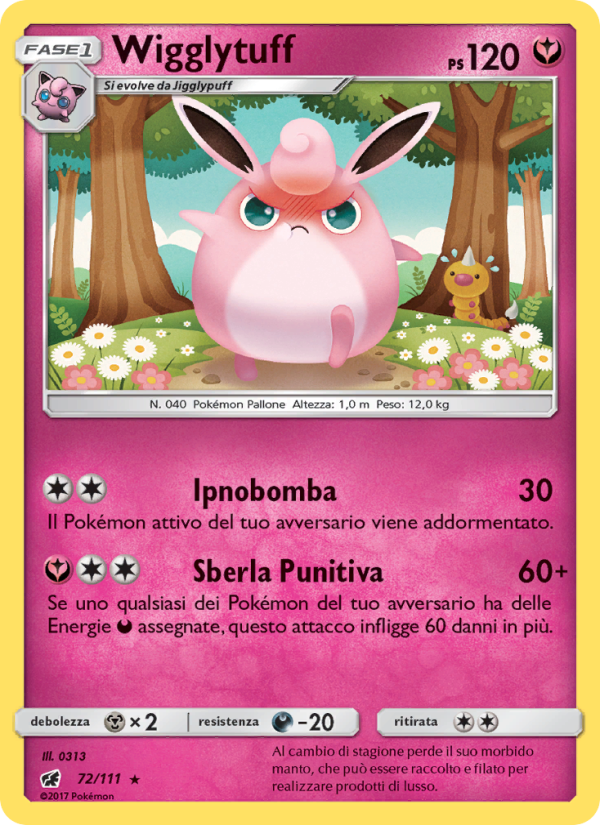 Wigglytuff 072/124 — Crimson Invasion (Italian Pokémon TCG card)
