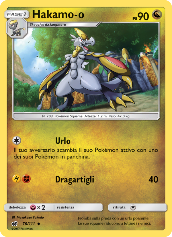 Hakamo-o 076/124 — Crimson Invasion (Italian Pokémon TCG card)