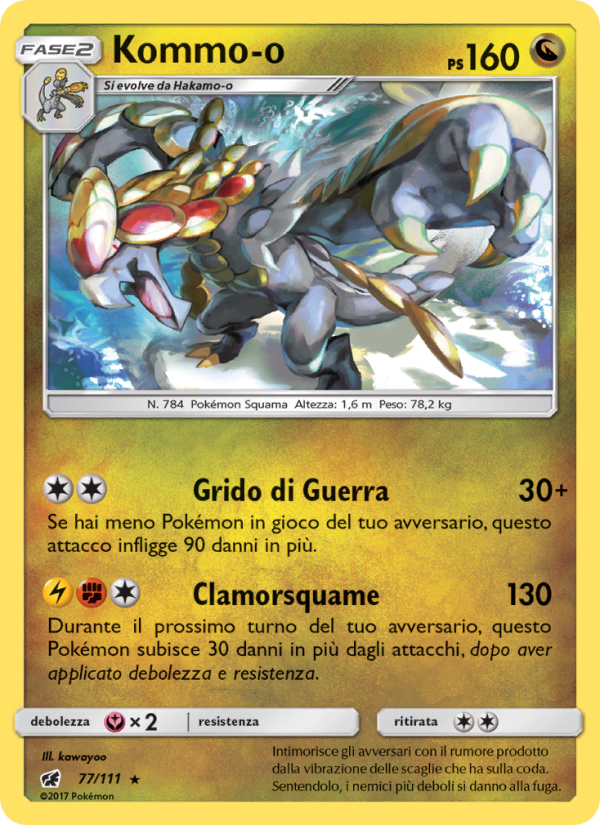 Kommo-o 077/124 — Crimson Invasion (Italian Pokémon TCG card)