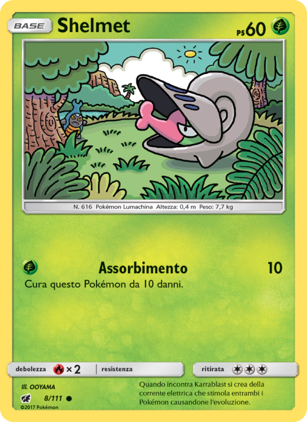 Shelmet 008/124 — Crimson Invasion (Italian Pokémon TCG card)