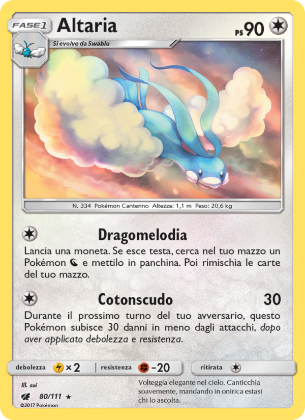 Altaria 080/124 — Crimson Invasion (Italian Pokémon TCG card)