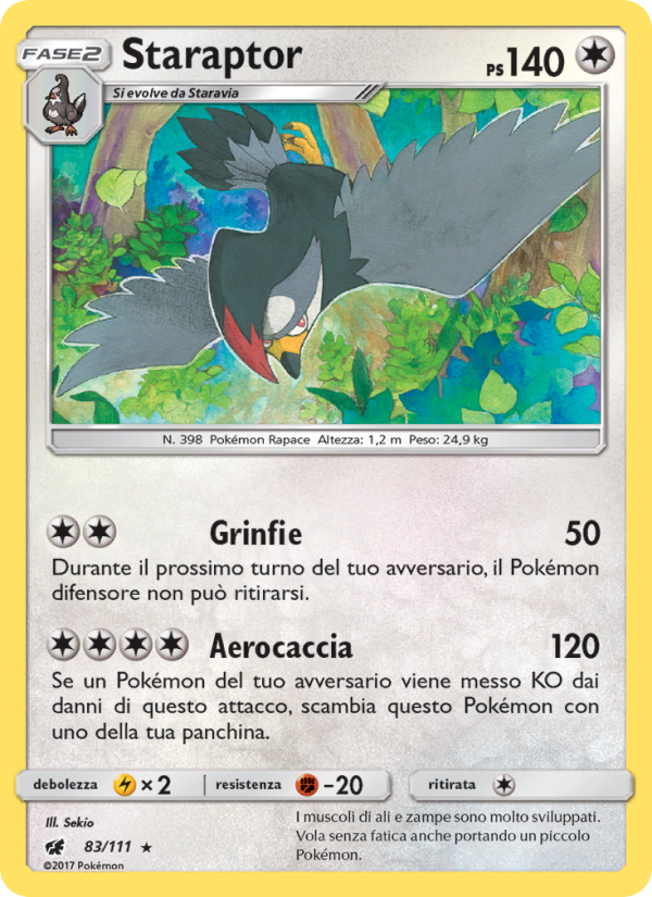 Staraptor 083/124 — Crimson Invasion (Italian Pokémon TCG card)