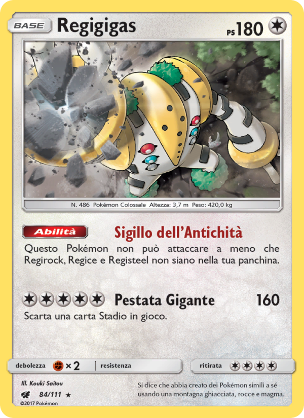 Regigigas 084/124 — Crimson Invasion (Italian Pokémon TCG card)