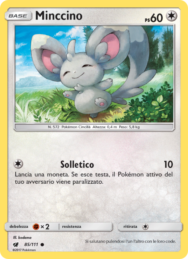 Minccino 085/124 — Crimson Invasion (Italian Pokémon TCG card)