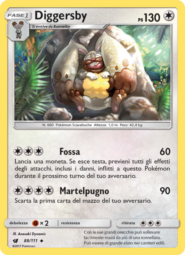 Diggersby 088/124 — Crimson Invasion (Italian Pokémon TCG card)