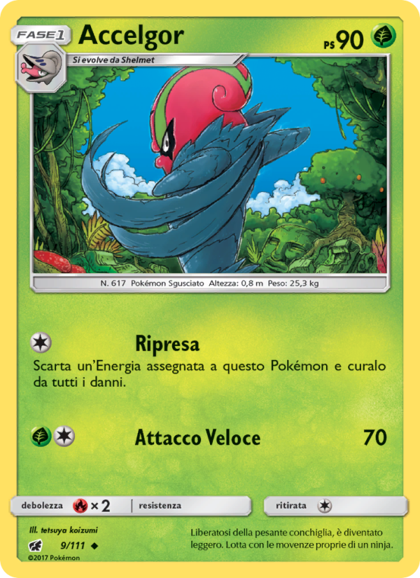Accelgor 009/124 — Crimson Invasion (Italian Pokémon TCG card)