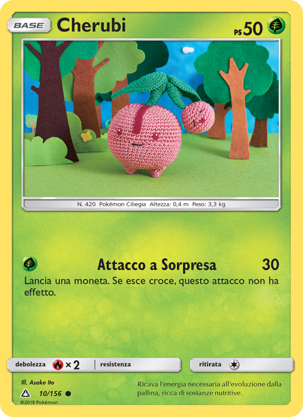 Cherubi 010/173 — Ultra Prism (Italian Pokémon TCG card)