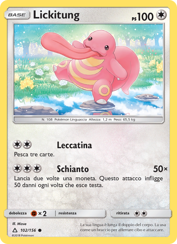 Lickitung 102/173 — Ultra Prism (Italian Pokémon TCG card)