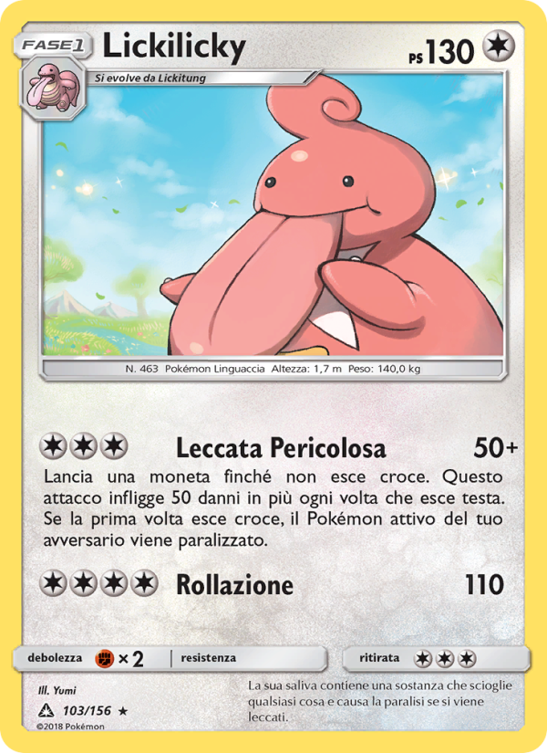 Lickilicky 103/173 — Ultra Prism (Italian Pokémon TCG card)