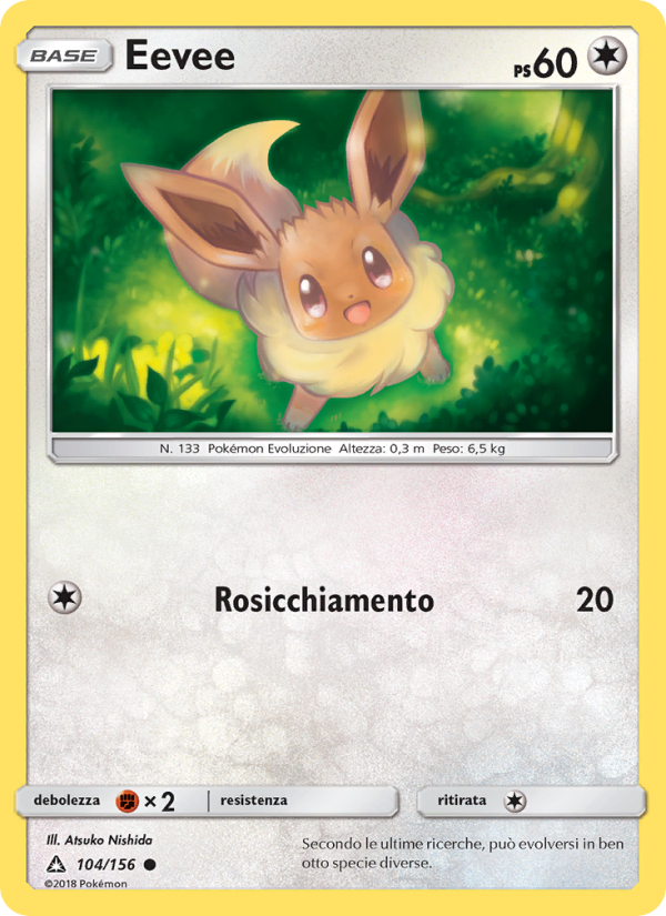Eevee 104/173 — Ultra Prism (Italian Pokémon TCG card)
