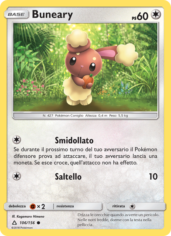Buneary 106/173 — Ultra Prism (Italian Pokémon TCG card)