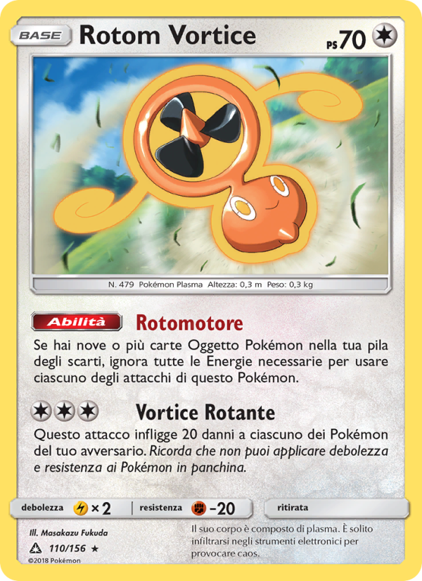 Rotom Vortice 110/173 — Ultra Prism (Italian Pokémon TCG card)