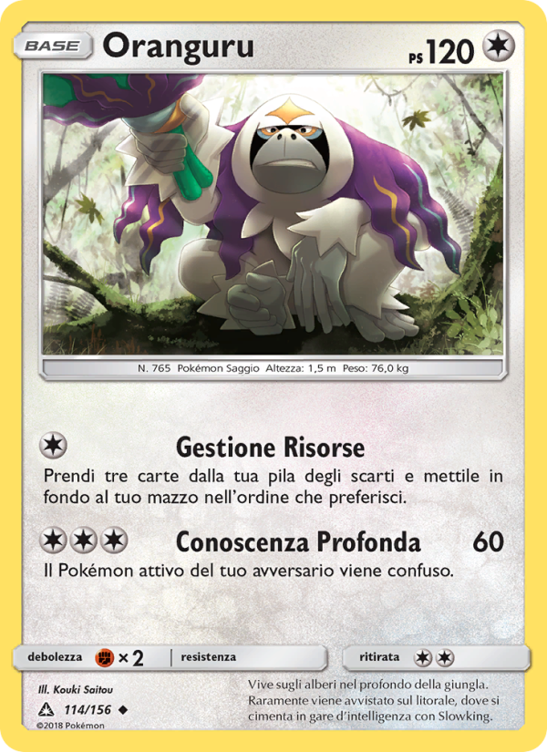Oranguru 114/173 — Ultra Prism (Italian Pokémon TCG card)