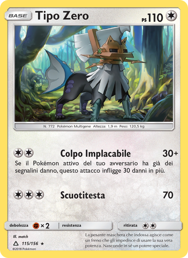 Tipo Zero 115/173 — Ultra Prism (Italian Pokémon TCG card)