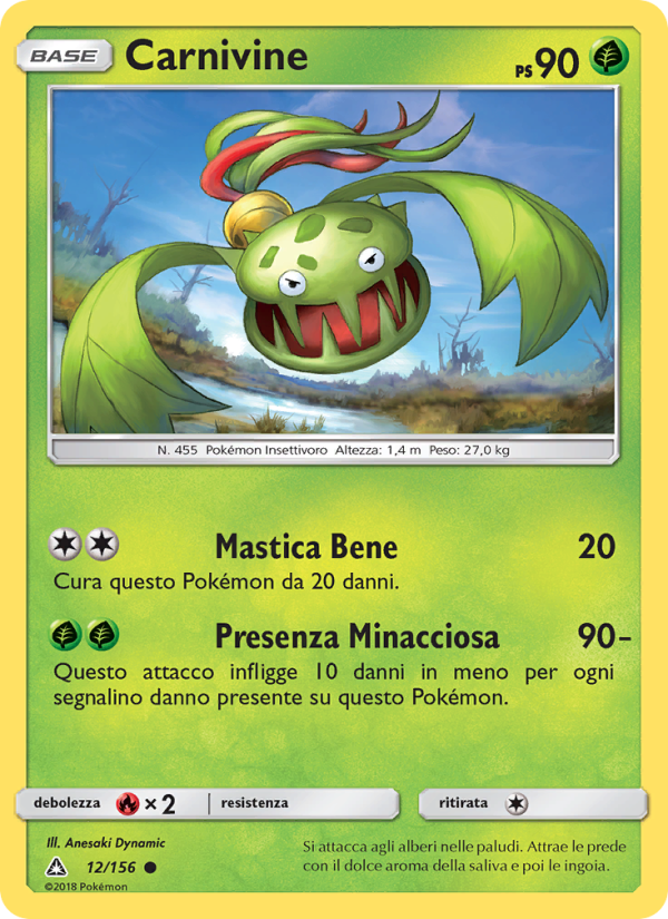Carnivine 012/173 — Ultra Prism (Italian Pokémon TCG card)