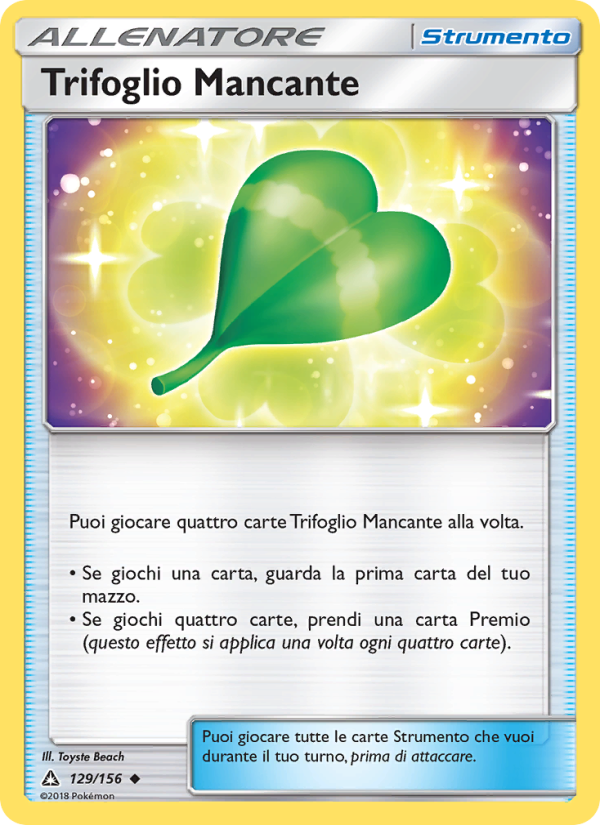 Trifoglio Mancante 129/173 — Ultra Prism (Italian Pokémon TCG card)