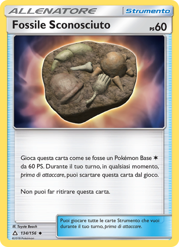 Fossile Sconosciuto 134/173 — Ultra Prism (Italian Pokémon TCG card)