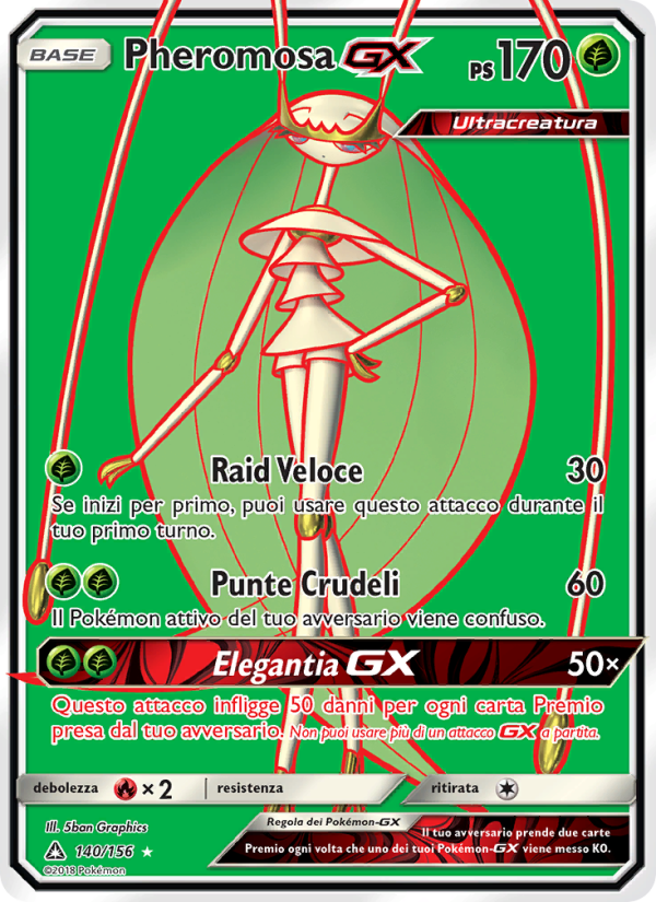 Pheromosa GX 140/173 — Ultra Prism (Italian Pokémon TCG card)