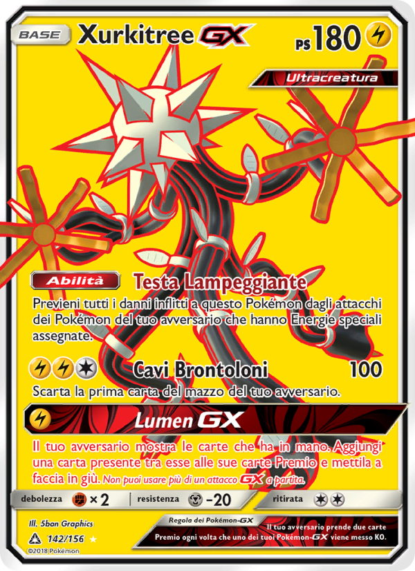Xurkitree GX 142/173 — Ultra Prism (Italian Pokémon TCG card)