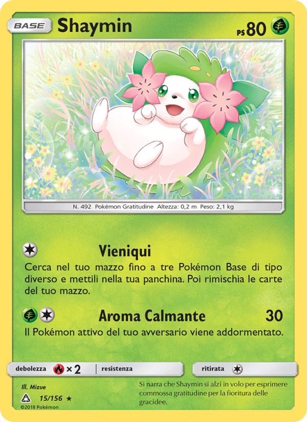 Shaymin 015/173 — Ultra Prism (Italian Pokémon TCG card)