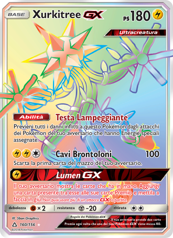 Xurkitree GX 160/173 — Ultra Prism (Italian Pokémon TCG card)