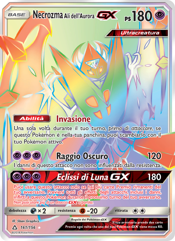 Necrozma Ali dell’Aurora GX 161/173 — Ultra Prism (Italian Pokémon TCG card)