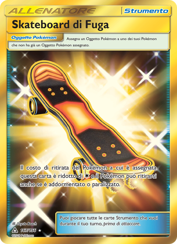 Skateboard di Fuga 167/173 — Ultra Prism (Italian Pokémon TCG card)